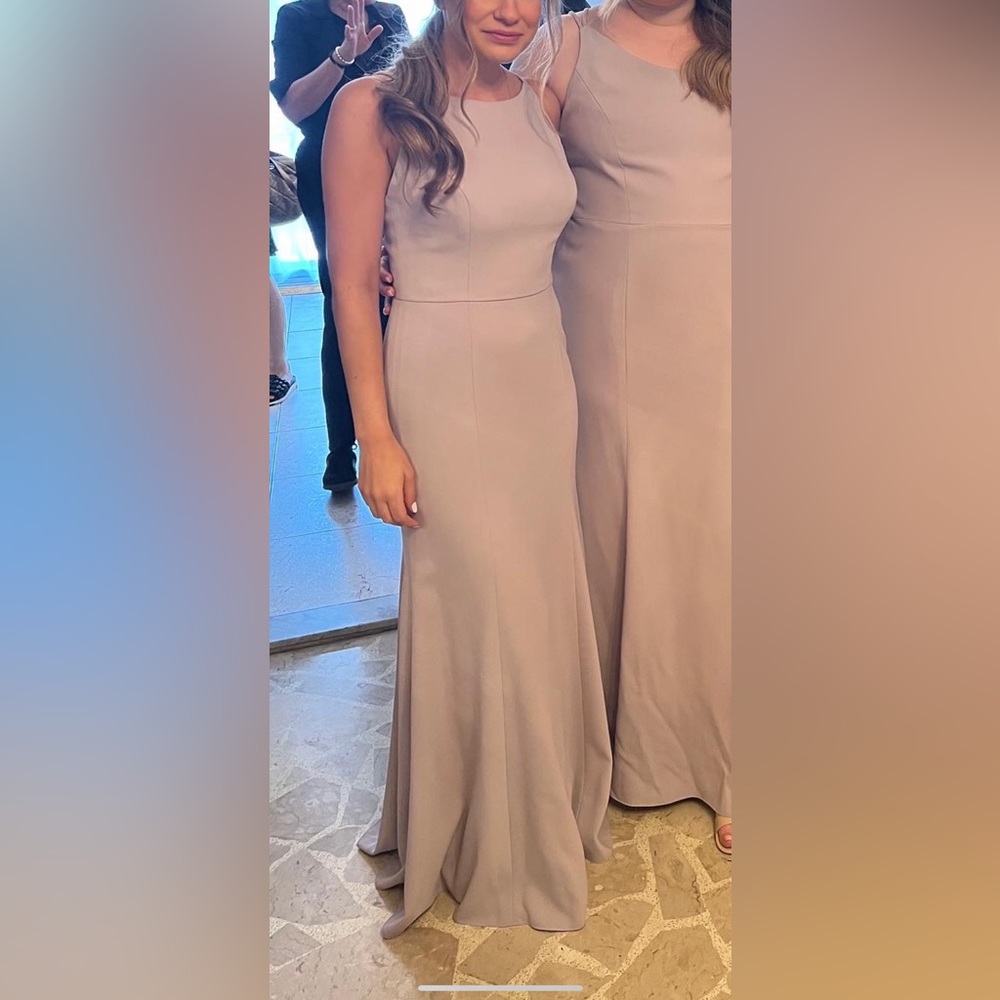 Taupe bridesmaid dress
